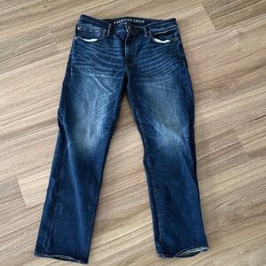 American Eagle Outfitters Men's Dark Blue Straight Jeans